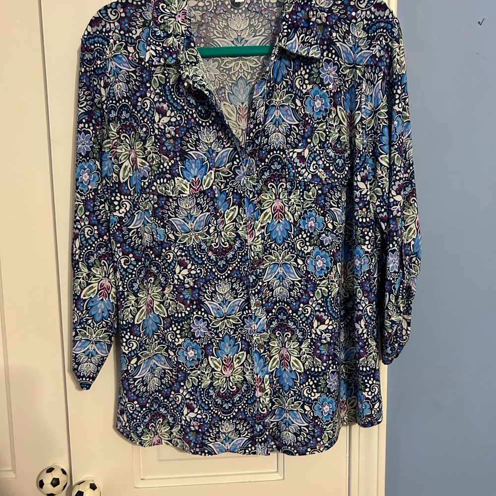 Emily Daniels size large blouse, with a little sparkle.